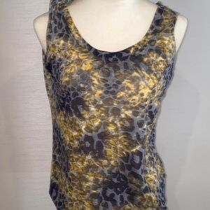 Calvin Klein Yellow and Black/ grey Animal Print Tank Top